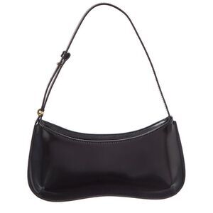 Jacquemus Bisou Leather Hobo Bag, Black